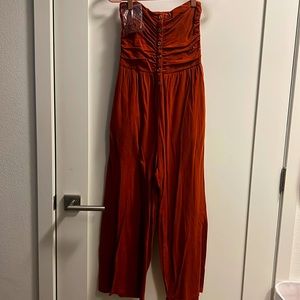 American Eagle Jumpsuit with Removable Straps Button Detail Rust Brown Size XS